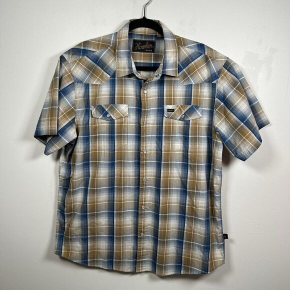 Howler Brothers Other - Howler Brothers H Bar B Pearl Snap Shirt Men’s Large SS Casual Blue Plaid